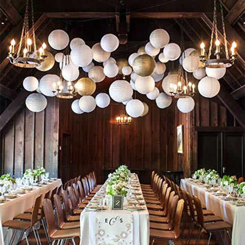 Lanterne Chinoise Ronde En Papier De 8 Pouces, Lanterne Blanche Suspendue En Forme De Boule