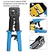 Pass Through Crimp Tool Kit,Knoweasy RJ45 Crimp Tool and Pass Through Crimper Tool Works for Ez/ RJ11/RJ12/RJ45 Include 50pcs Connectors and 50pcs Covers with Network Wire Stripper