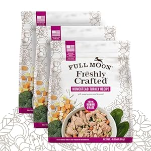 Full Moon NAE Freshly Crafted Homestead Turkey Recipe Frozen Fresh Dog Food 64 Oz (Pack of 3)