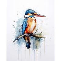 Malen Nach Zahlen Kit – DIY Ölgemälde Eisvogel, 40x50 Cm, Mit Acrylfarben & Pinseln
