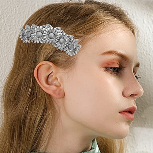 Pinza para el cabello Dreamtimes Oak Leaf - Gran Barrette de metal hecho a mano - Diseño de nudo celta vikingo vintage - Pinza francesa para el cabello - Accesorios vikingos para mujer y niña miniatura 2