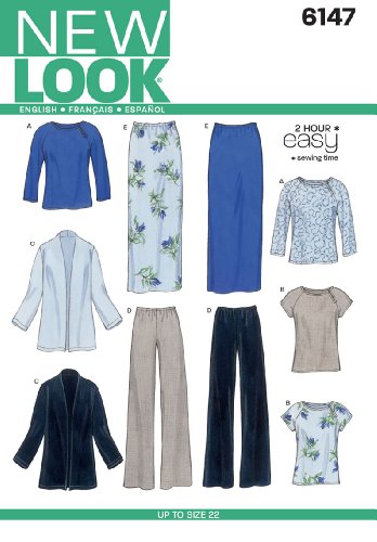 Simplicity Creative Group, Inc New Look Sewing Pattern 6147 Misses Separates, Size A (NB-S-M-L)