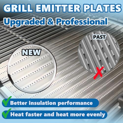 Image of SafBbcue 3 Pack Stainless Steel G533-2200-W1 True Infrared Grill Emitter Plates for Charbroil 463242715 463242716 463276016 466242715 466242815 463257520 17 Inch Replacement Grill Emitter Grates Parts