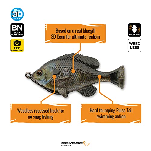 Soft Bait Pulse Tail Bluegill Lb 1 1/4 Oz 4" - Ghost Gill #TOP1