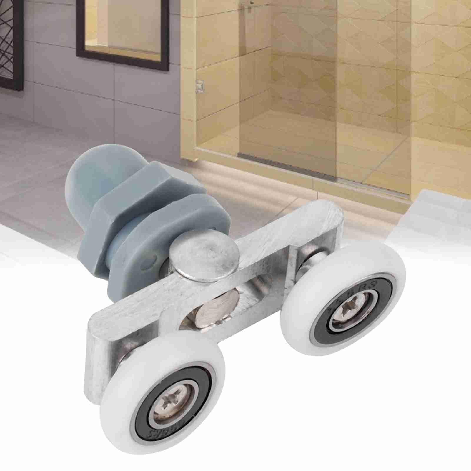 4 szt. Rolki do Drzwi Przesuwnych, Stop Aluminium ABS, Ciche, Gładkie Kółka ślizgowe do Szklanych Drzwi, Okna, łazienka, Wytrzymały, Ognioodporny System Mechanizmu Gąsienicowego (25mm)
