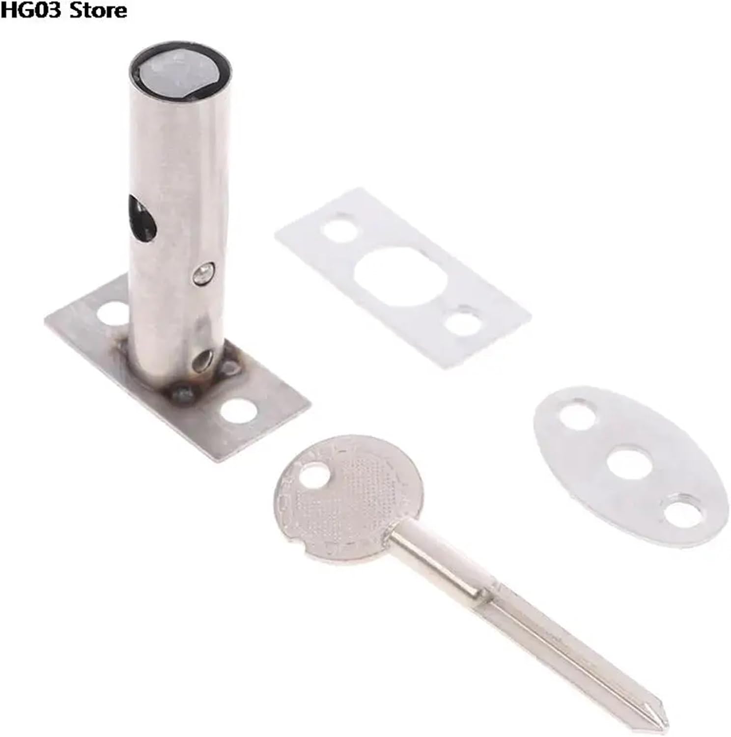 Tube Well Lock 10Pcs Fire Door Stainless Steel Hidden Manager Tubewell Key Mortise Lock with, Hardware Lock for Door, Brushed for Hotel Family Factory