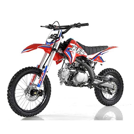 Apollo DB X18 125CC Dirtbike with Twin Spare Heave Duty Steel Frame Big Tires 17/14 inch 4 Speed Dirtbike for Youth Adult (Red Color)