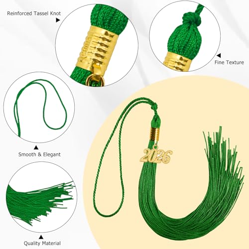 Image of GraduationMall Single&Multiple Color Graduation Tassel with 2026 Year Charm 9 inch