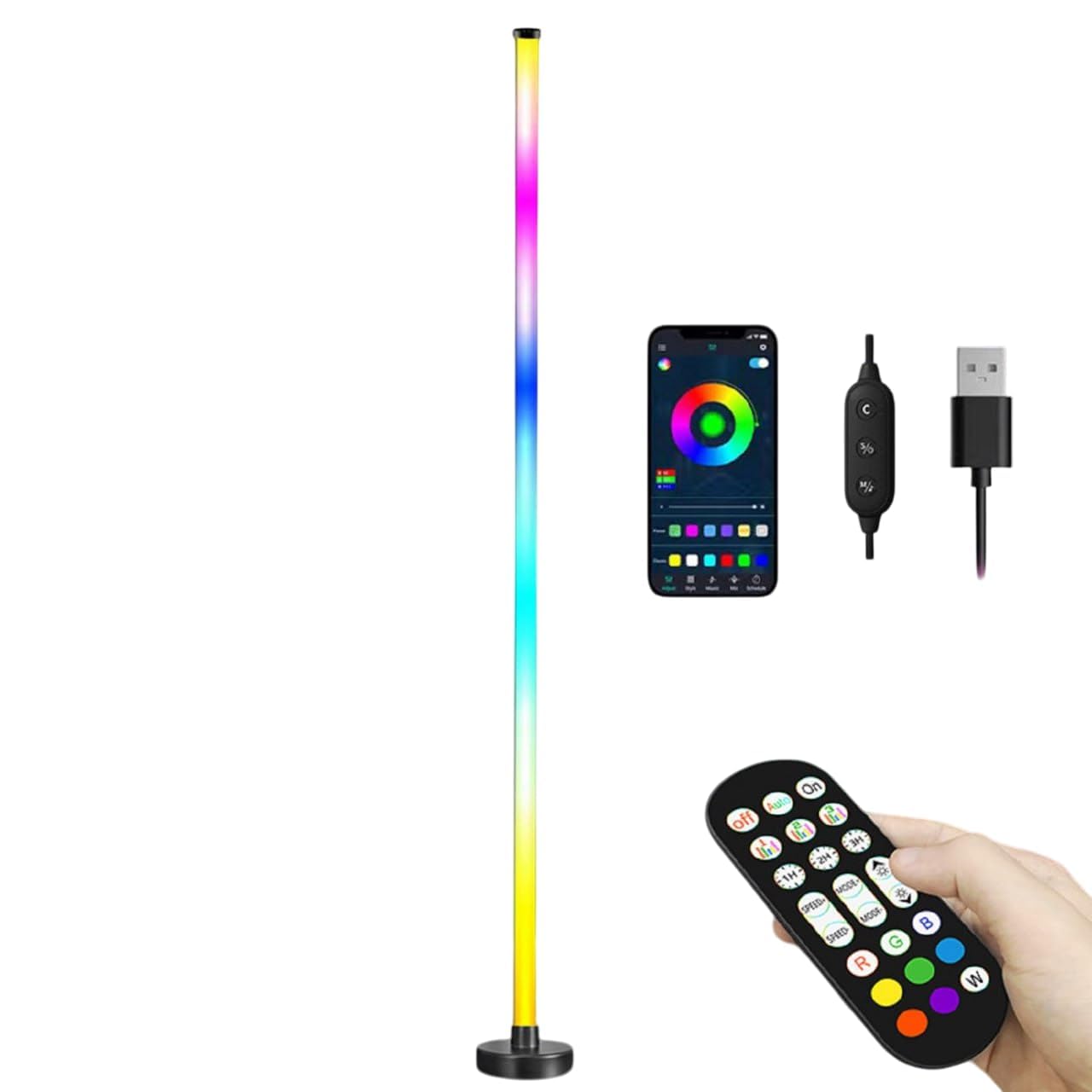 RGB LED Corner Floor Lamp with Music Sync, Remote & App Control, DIY Mode Timer Sutaible for Living Room Gaming Room-image-34
