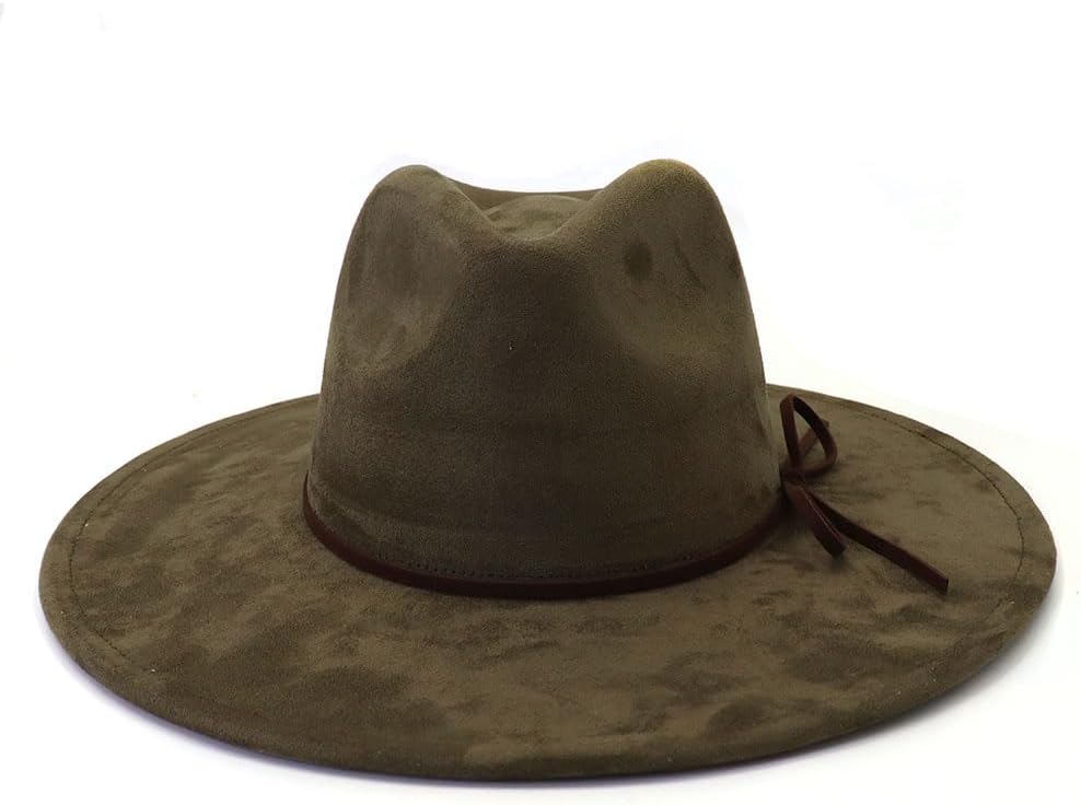 Fedora Hats for Women Man with Big Wide Brim Classic Suede Panama Hat Western Outdoor hat