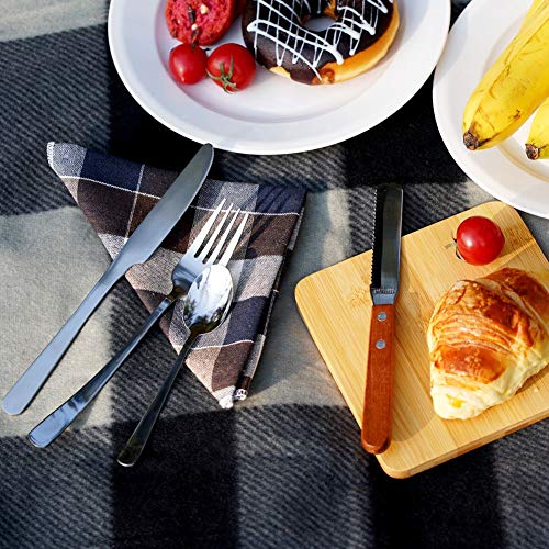 HappyPicnic Insulated Picknickrucksack für 4 Personen mit komplettem Geschirrset, geräumigem Kühlfach, Flaschenhaltern und großem wasserdichtem Picknick-Teppich – Bild 8