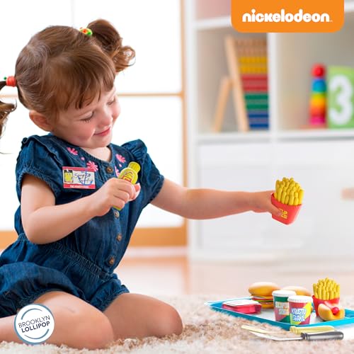 Spongebob Kids Kitchen Playset - Interactive Play Food with 2 Krabby Patty Burgers, Seafoam Shake, Kelp Fries, Spongebob Toys Kitchen Set for Kids Ages 3-5 Includes Velcro Dots - Image 7