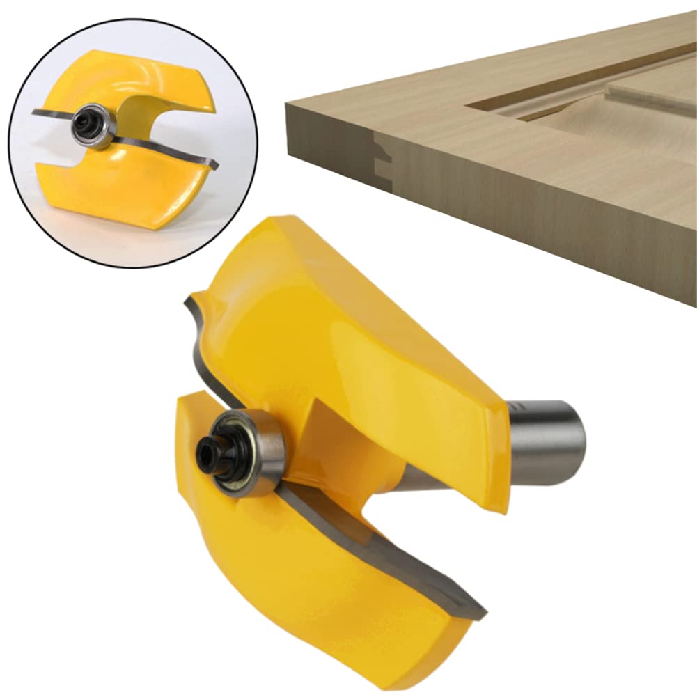 WSOOX 1/2 Inch Shank Router Bit Set, Round Over Raised Panel Cabinet Door Ogee Rail and Stile Router Bits, Woodworking Wood Cutter, Groove Tongue Milling Tool for Woodworking