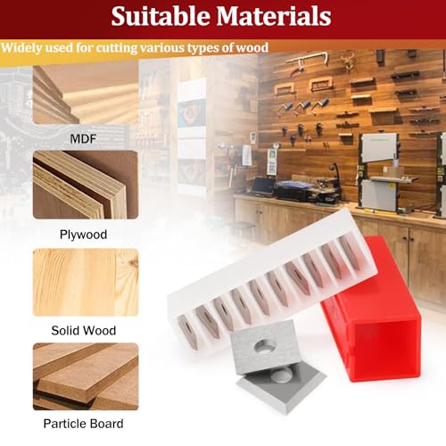 Trvoxviq Insert Cutters Planer Knives Replacement Square Carbide Insert Blades(12x12x1.5mm, 35°) for Spoilboard Surfacing CNC Router Bits Woodworking Spiral Helical Planer Head(10 PCS) 4 Trvoxviq Insert Cutters Planer Knives Replacement Square Carbide Insert Blades(12x12x1.5mm, 35°) for Spoilboard Surfacing CNC Router Bits Woodworking Spiral Helical Planer Head(10 PCS) - Image 4