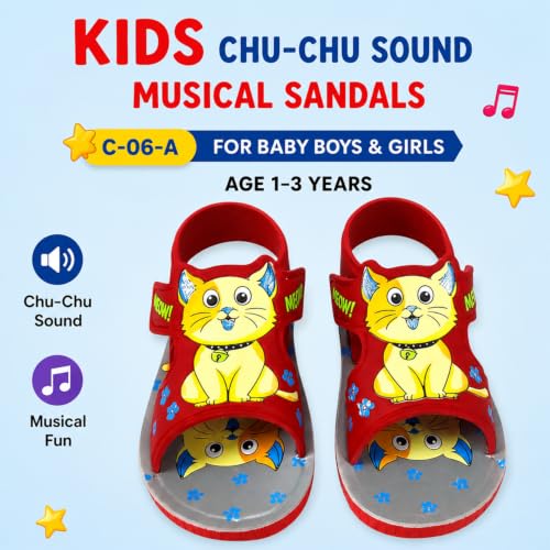 Image of Coolz Kids Chu-Chu Sound Musical Sandals C-06-A for Baby Boys and Girls Age 1-3 Years