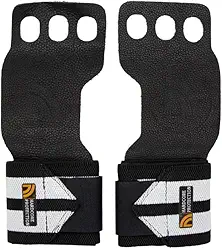Straps Luva Pegada Crossfit Com Munhequeira, Prottector, Preta (M)