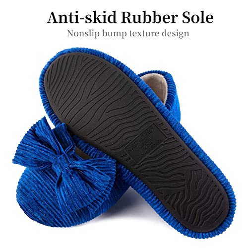 ULTRAIDEAS Women’s Velvet Ballerina Slippers, Lightweight House Shoes with Bow and Indoor Anti-Skid Soft Rubber Sole3