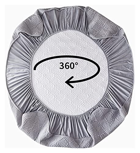 Flannel Fitted Sheet Washable Velvet Fitted Sheets With Deep Pocket,Quilted Pillow Protectors For L Shape Sofa Bed, Daybed, Box Spring, Air Mattress 22.3.5 (Color : Grey, Size : 200X220+30Cm) #TOP6