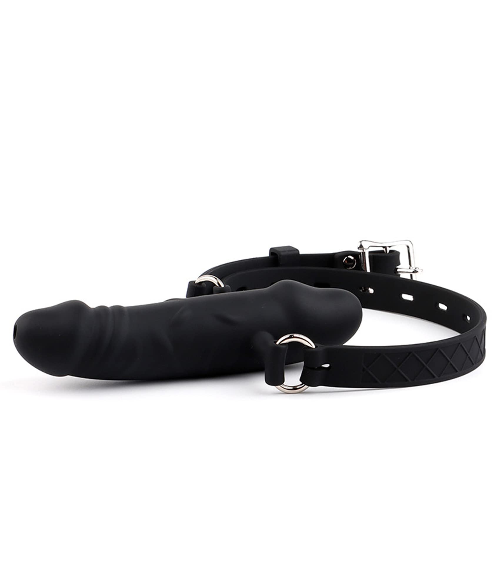 JINGHUA3 BDSM Consolador Mordaza Pene Boca Mordaza Consolador Anal Mordaza Ajustable con Consolador de Erótica Extrema para Mujeres y Hombres de Fiesta Bondage Coqueteo Juguete Sexual (Negro)