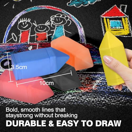5er Packung Ungiftige Straßenmalkreide Jumbo, Gehwegkreide für Kleinkinder, Jumbo-Kreide, Gehwegkreide, große Kreide, farbige Kreide für den Außenbereich, Beere