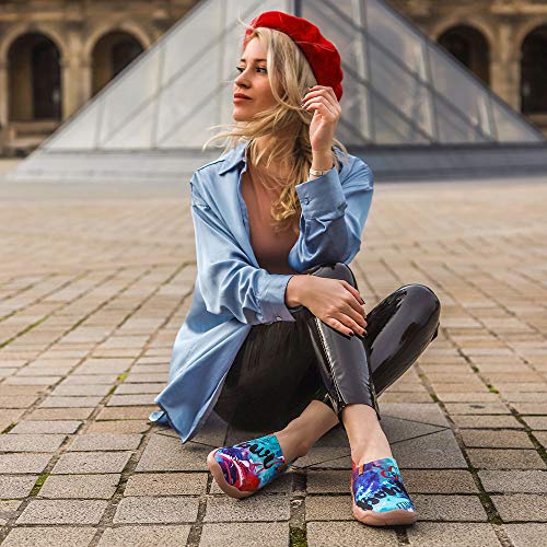 Image of UIN Women's Art Painted Travel Shoes Slip On Casual Knit Loafers Lightweight Comfort Fashion Sneaker Toledo ⅠBirds and Flowers