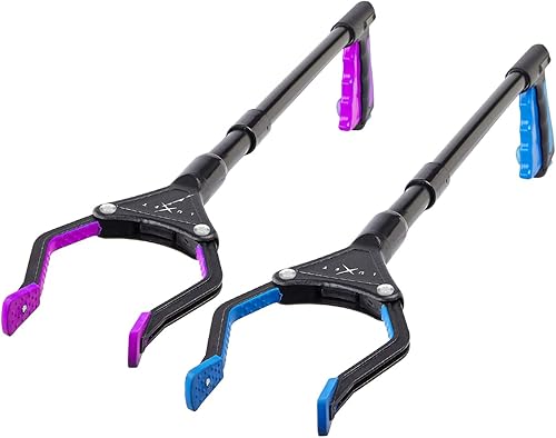 Reacher - Herramienta de agarre plegable de acero de 19 pulgadas de largo, punta magnética de agarre fuerte, herramienta de agarre resistente,