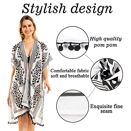 NC Women's Chiffon Print Plus Size Kimono Cardigans Swimsuit, Multi