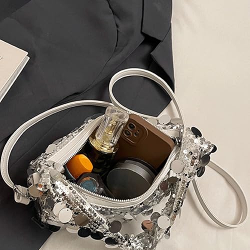 Sequin Purse Sparkly Sequin Purse Y2K Underarm Crossbody Shoulder Bag Zipper Trendy Ideal Gifts for Women Girls3