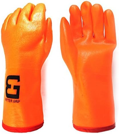 Heavy Duty BG14ORG Premium Fully Coated PVC Glove, 3 Layers Liner, 14-inch Gauntlet Cuff (1 Pair)