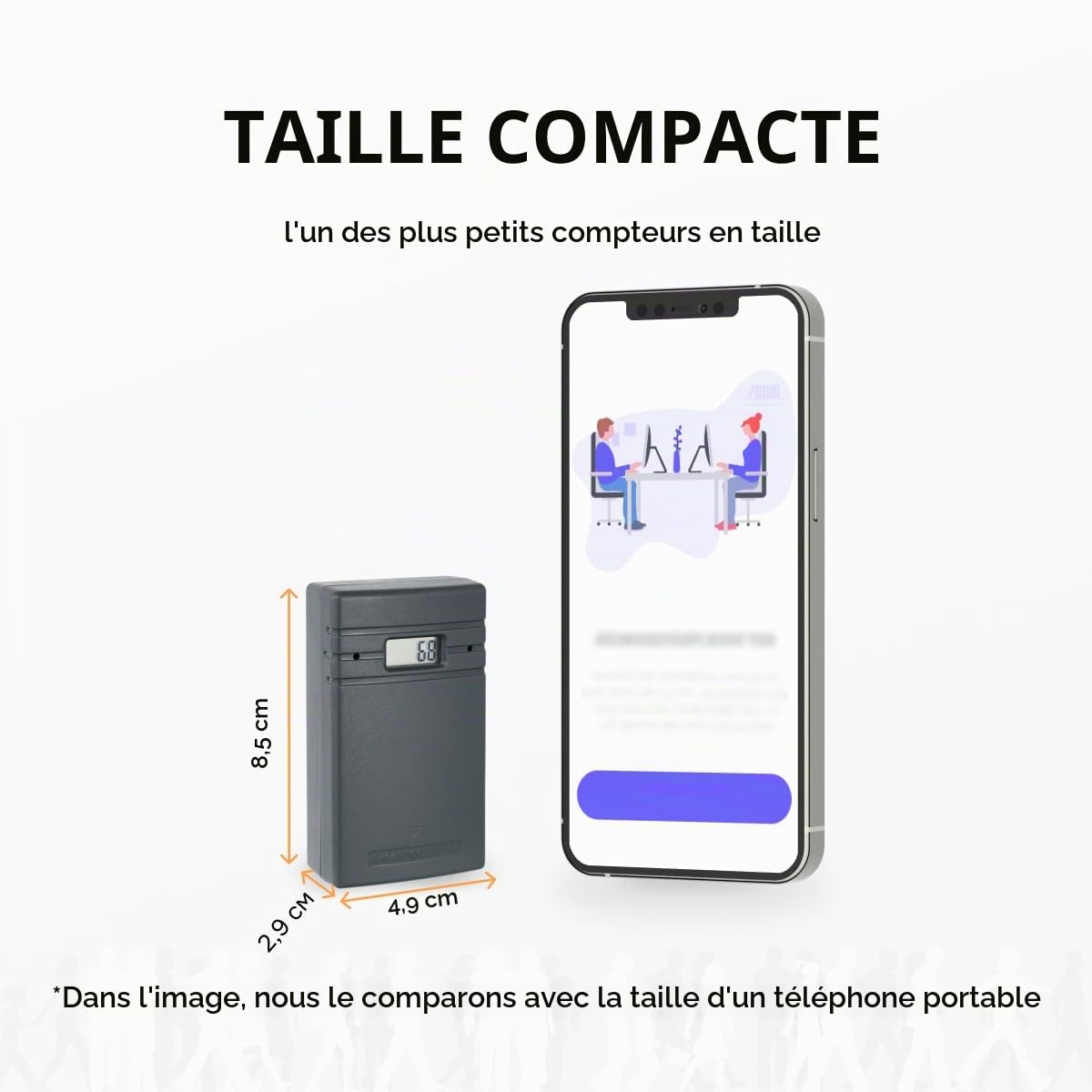 Afficher le compteur des personnes, sans fil. Porte compteur de visiteurs pour la vente au détail. Capteur de faisceau infrarouge