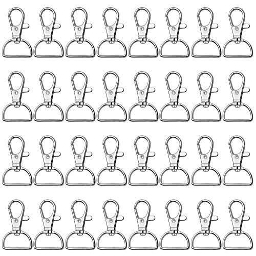 Key Chain Clip Hook Anezus D Ring Clip Keychain Lanyard Swivel Snap Hooks Clip on Key Ring for Crafts and Purse Hardware (3/4 inch)