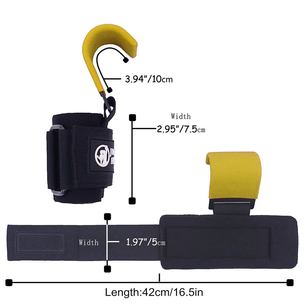 Ganci Per Sollevamento Pesi, Resistenti Impugnature Rivestite In Gomma - Foto 11
