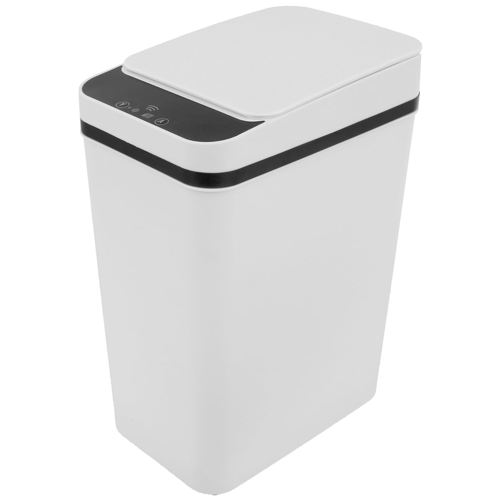 Smart Touchless Bathroom Trash Can, 12L Motion Sensor Rubbish Can with Lid, Electric Waterproof Narrow Infrared Motion Sensor Garbage Bin for Kitchen, Office, Toilet, Bedroom(white)