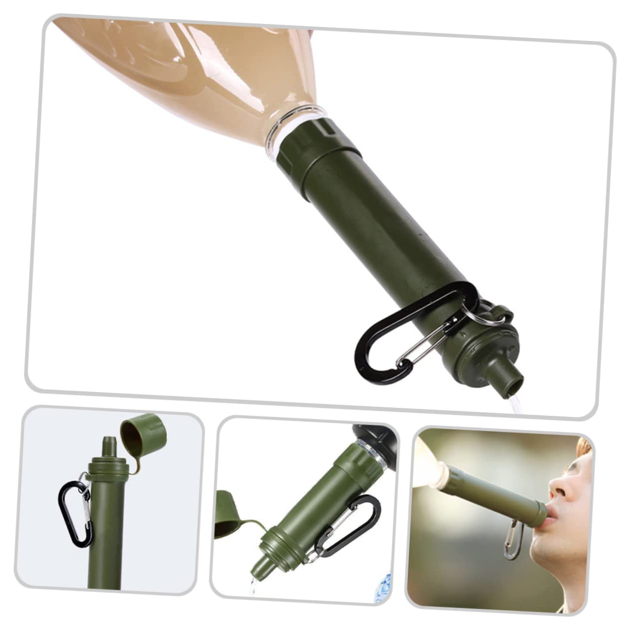 Kisangel 2pièces Filtre à Eau Portable Tuyau De Nettoyage Professionnel Pour Camping Et Urgences Équipement De Survie Léger Et Compact Pour Voyages Et Situations Urgence