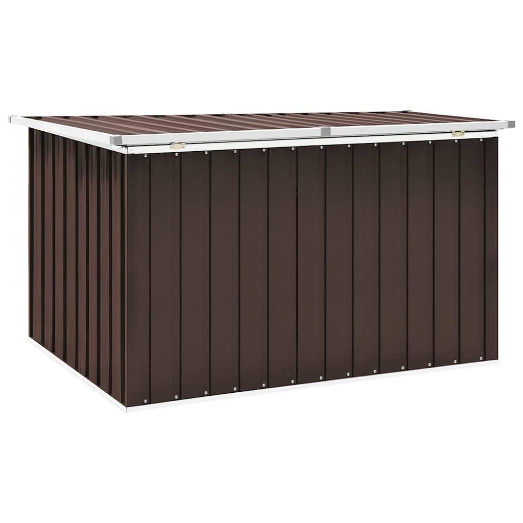 Baule da giardino marrone, 149 x 99 x 93 cm, resistente alle intemperie, con robusto telaio in acciaio zincato, per cuscini, coperte, giocattoli e attrezzi da giardino, ideale per terrazze