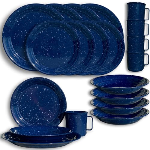 Opiniones de Vajilla de microondas para comprar hoy. 42 Vajilla de Plastico Tipo Peltre – 16 pzs Reutilizables y Resistentes – Juego de Platos y Tazas, para Carne Asada, Picnic, Terraza Apto Lavavajilla y Microondas – Vajillas...