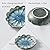 Mecaikru ring holder, flower shape decorative earring stand, jewelry tray, key bowl, trinket dish for women and friends, flower blue