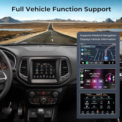 Image of 7 Inch LCD Display Touch Screen Digitizer Monitor with Bracket Compatible with Jeep Compass 2017-2020 Compatible with Uconnect Replace TDO-WXGA0700K00033-V2 TDO-WXGA0700K00057-V1
