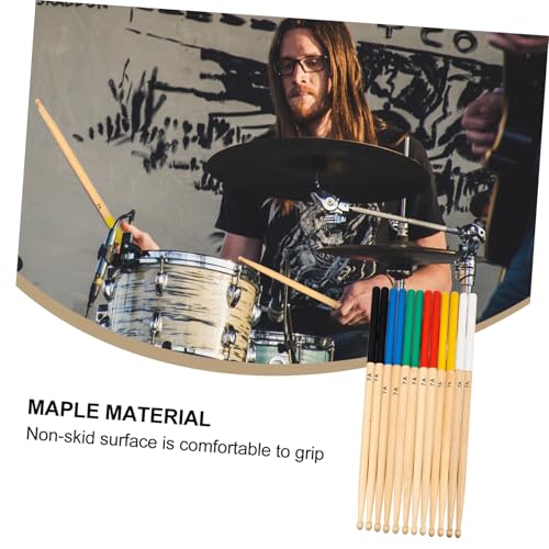 6 pares de baquetas antideslizantes de arce para batería, accesorios duraderos para músicos, estudiantes y principiantes, práctica y actuación, opciones multicolor miniatura 3