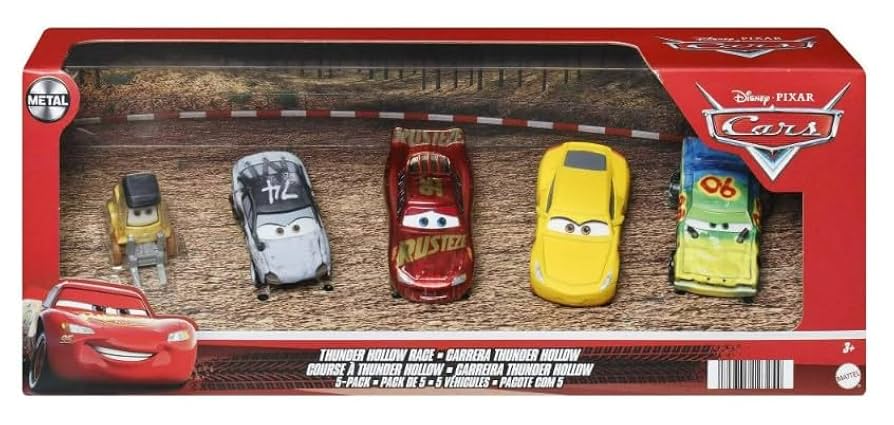 Mattel Cars 5 Pack Toys Diecast Thunder Hollow Race with Muddy