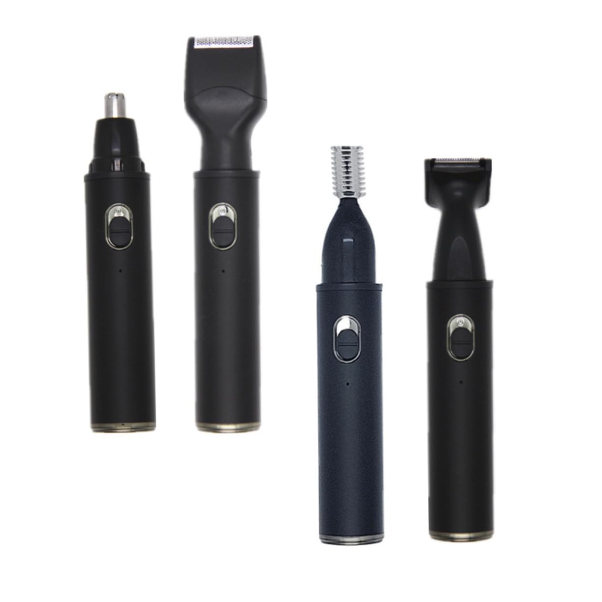 Depilatore Elettrico Uomo 4 in 1, Lega di Alluminio Abs Nero | Testina Rimovibile, Taglio Preciso e Indolore, per Peli del Corpo e Sopracciglia