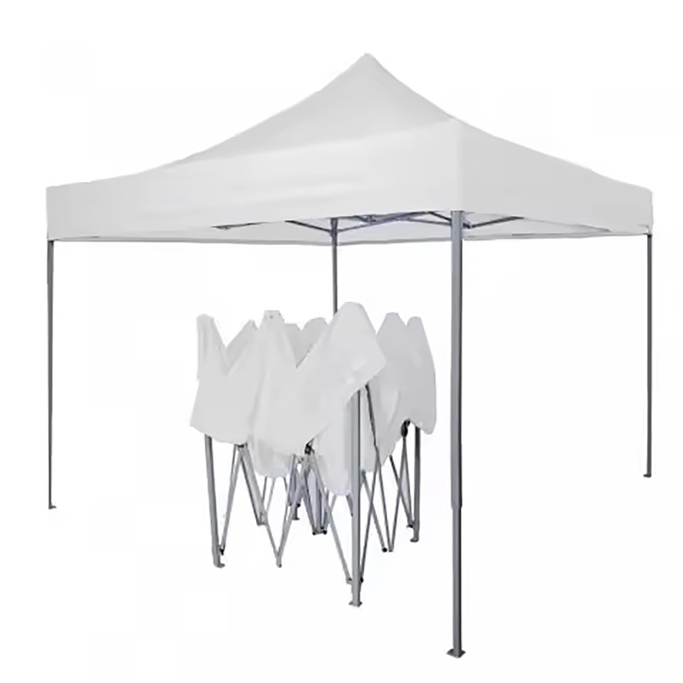 THE SUMMER 10x10 feet Heavy Duty Pop Up Foldable Gazebo Tent with 4 Side Open, Canopy Tent for Outdoor Garden,Event, Picnic, Lawn, Terrace & Promotional (21 Kg, White)