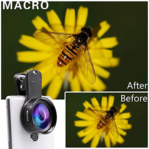 JONGSUN Lens voor mobiele telefoon, cameralenset, Pro 2-in-1, universeel, 0,45 x groothoeklens, 15 x macro lens, voor… - Afbeelding 6