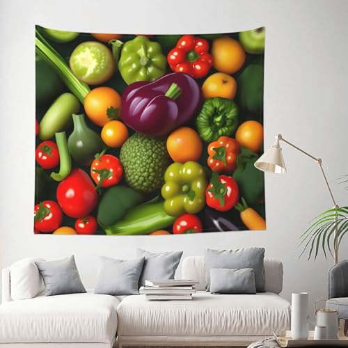 Tapiz grande decorativo JEJEA con estampado artístico de frutas para colgar en pared 2