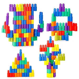 Zest 4 Toyz Building Blocks for Kids Multi Colored 81 Pc Bullets Shaped Stem Brick Blocks Game for 3 Years Old Girls & Boys