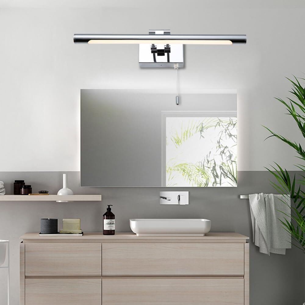 Lampada da parete a LED, lampada da parete, barra luminosa per trucco Lampada da specchio per bagno a LED con interruttore a tirante Lampade per armadietto a specchio Illuminazione