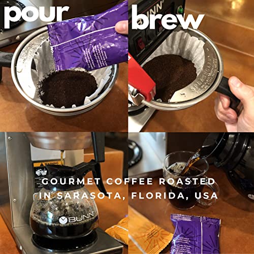 Sarasota Coffee Packets, Pre Ground Coffee Packs, European French Dark Roast, Bulk Single Pot Bags For Drip Coffee Makers, (2 Oz Bags, Pack Of 36) #TOP3