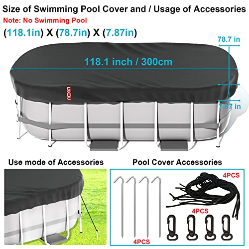Lxkckj Rectangular Pool Cover For Above Ground Pools, Solar Covers For 9.8Ft X 6.5Ft Rectangular Frame Pools,Stock Tank Cover Ideal For Waterproof And Dustproof (118.1In X 78.7In X 7.87In, Black) #TOP1
