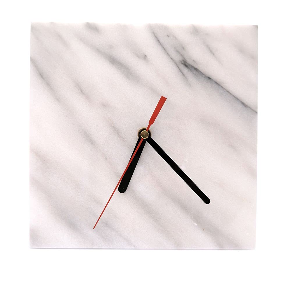 Reloj de mármol blanco de 20 cm idóneo para decorar recibidores modernos y despachos