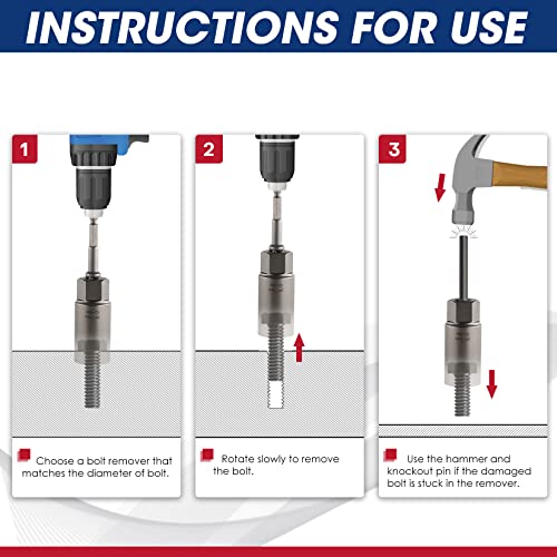 RIZOM 7-Piece Spiral Type Deep Extractor Set, Stripped Bolt Remover Lug Nut Extractor Set for Removing Nuts, Bolts, Studs, Fittings, Threaded Tubes … - Thumbnail 5